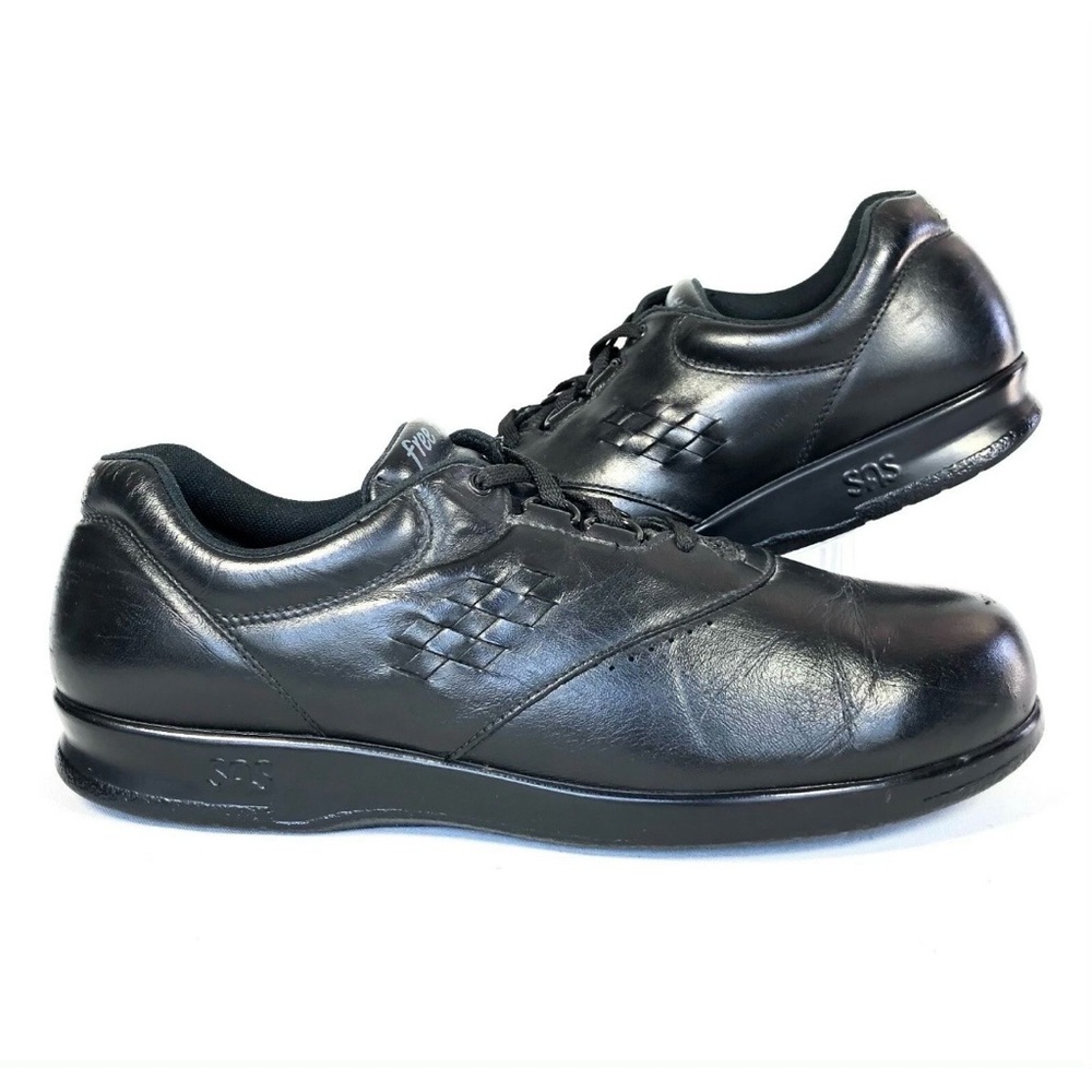 SAS Freetime Black Leather Walking Comfort Shoes Womens 11.5M Tripad